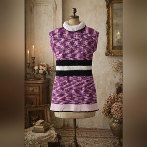 Handknit Vintage Sweater Dress | Thick Woven Knit | Med–Large